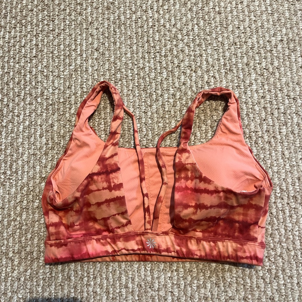 Athleta Sports Bra Tie Dye Coral Sz Small D-DD